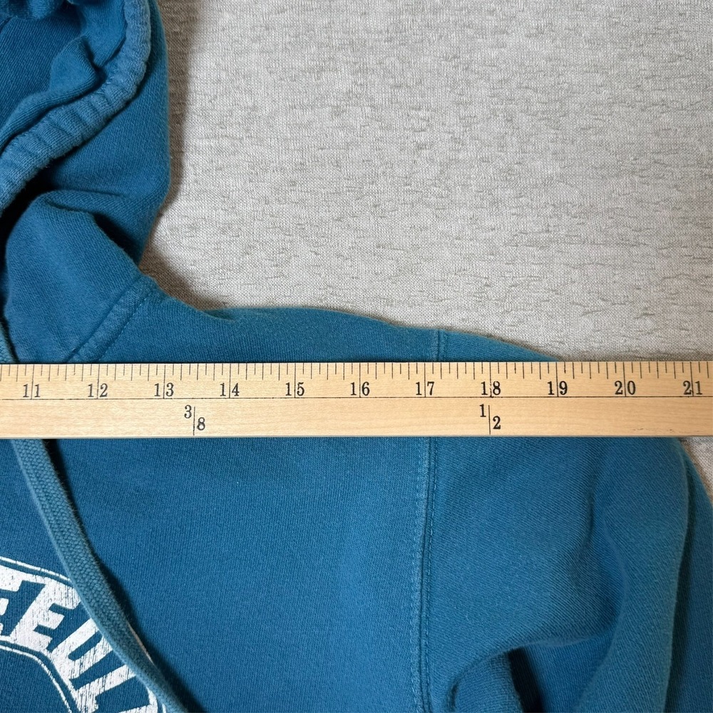 Vintage Womens Hoodie Zip Up Medium Blue Distressed Space Needle Seattle WA - Picture 8 of 10